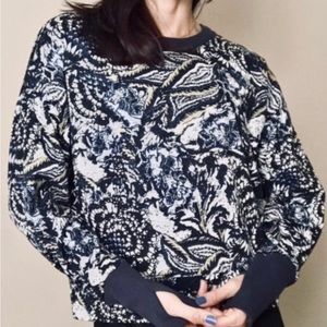 Paisley! 💫 NWT PTP22” M Joie Caleigh cotton crew neck sweater preppy cool academ